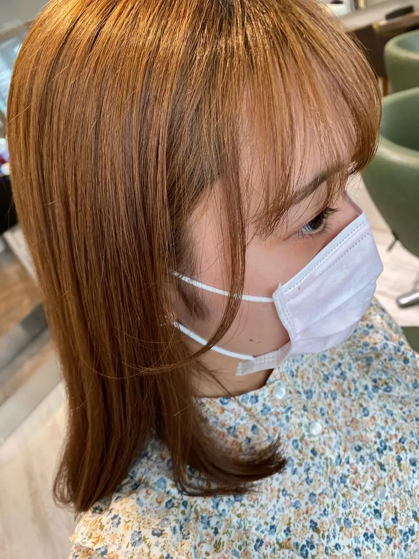 ミディアム カラー 顔周りカット 中尾 綺のヘアスタイル