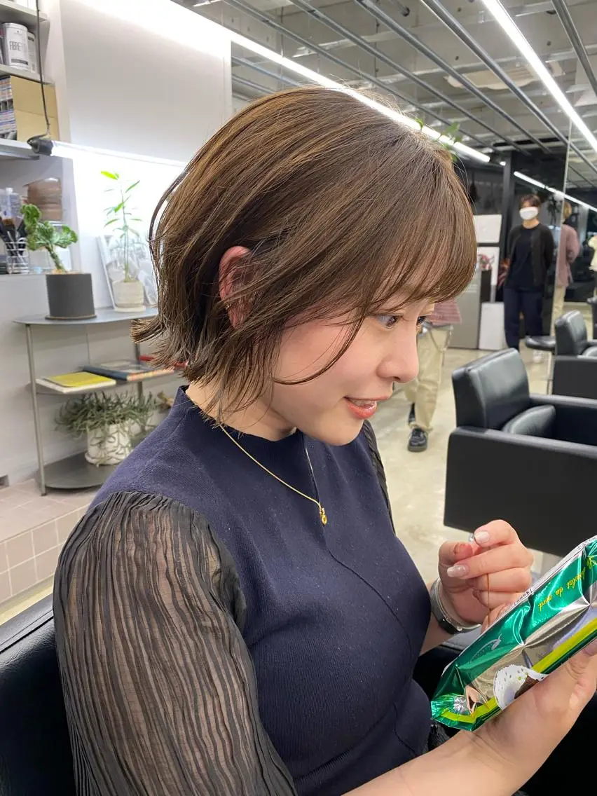 ショート カラー 似合わせカット レイヤー/ボブのヘアスタイル