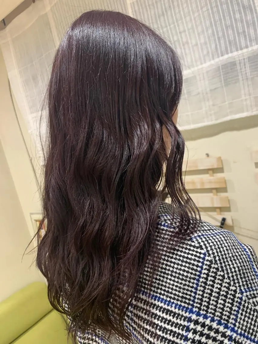 ロング パープルカラー カット ヘアカラー トリートメント ボブ/髪質改善/ 艶カラー/akariのヘアスタイル