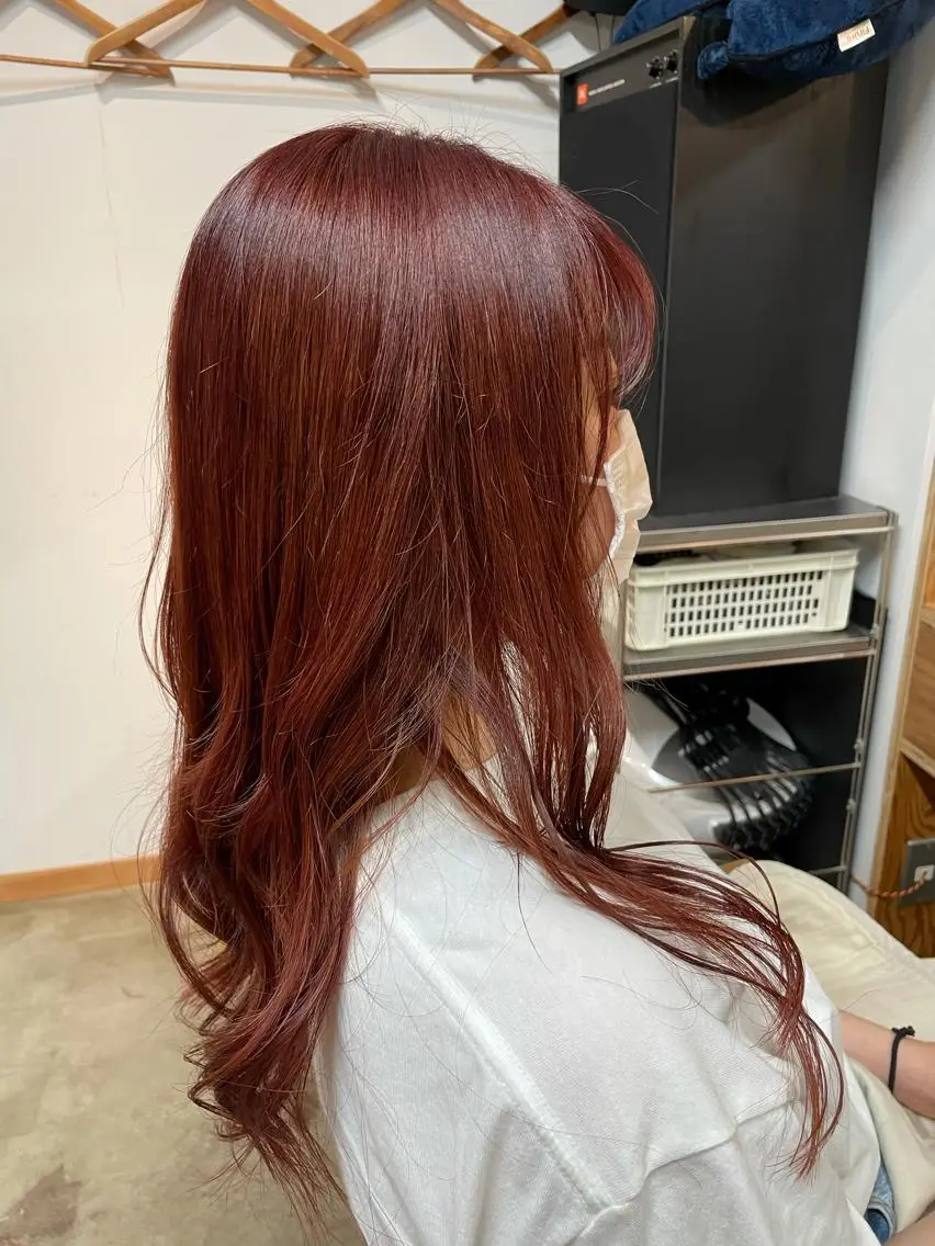 ロング カラー パーマ ヘアアレンジ 暖色ボブ 🍊rikakoのヘアスタイル