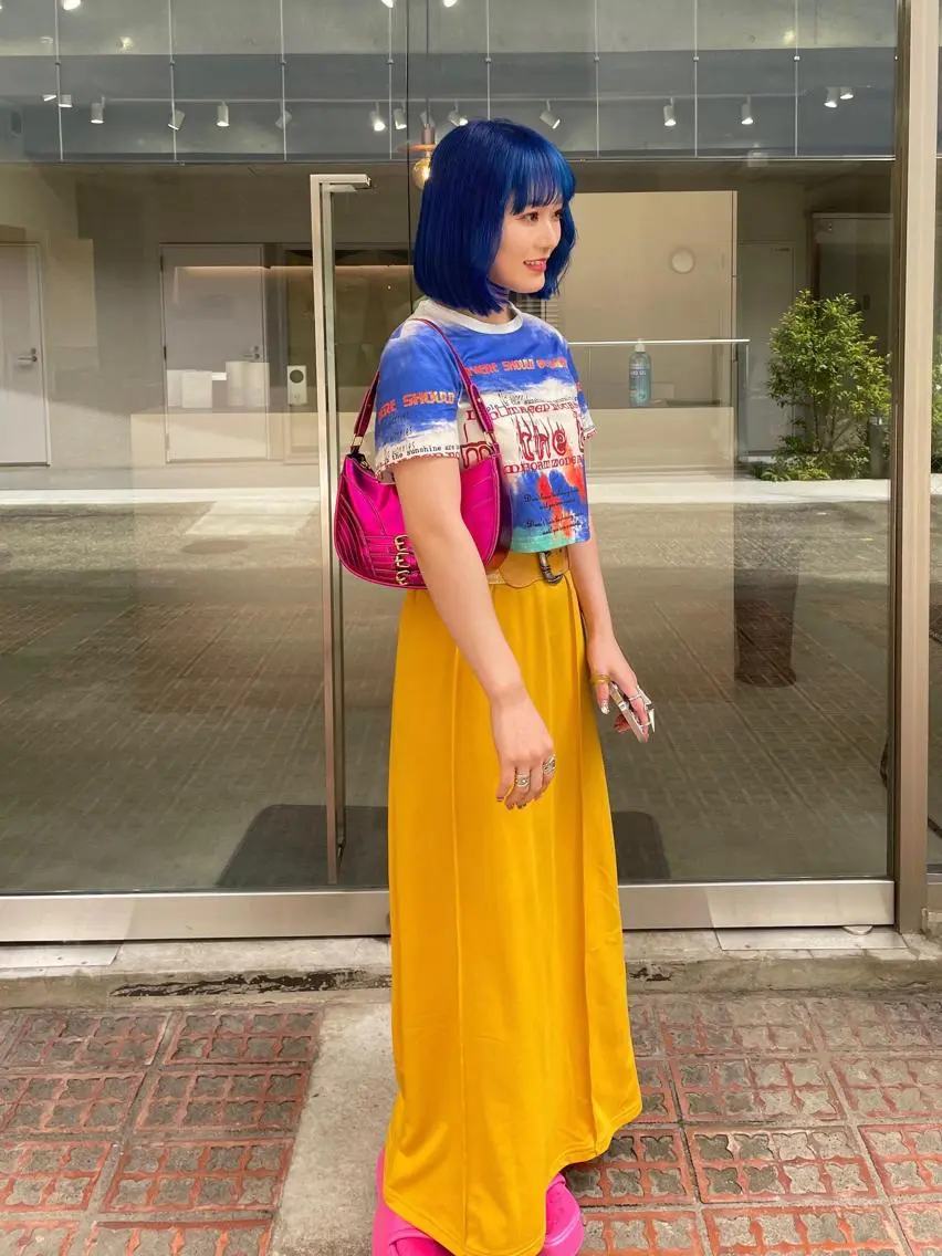 ミディアム カラー メンズ ブルーカラー ヘアカラー 吉田一輝 外国人パーマのヘアスタイル