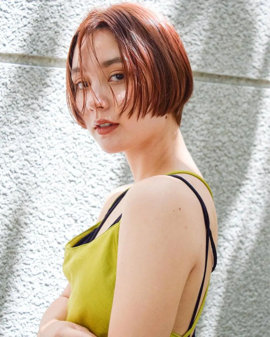 ショート カラー ブラウンカラー オレンジ オレンジブラウン ショートヘア カット ヘアカラー トリートメント 村上雅人 ナチュラルモードのヘアスタイル