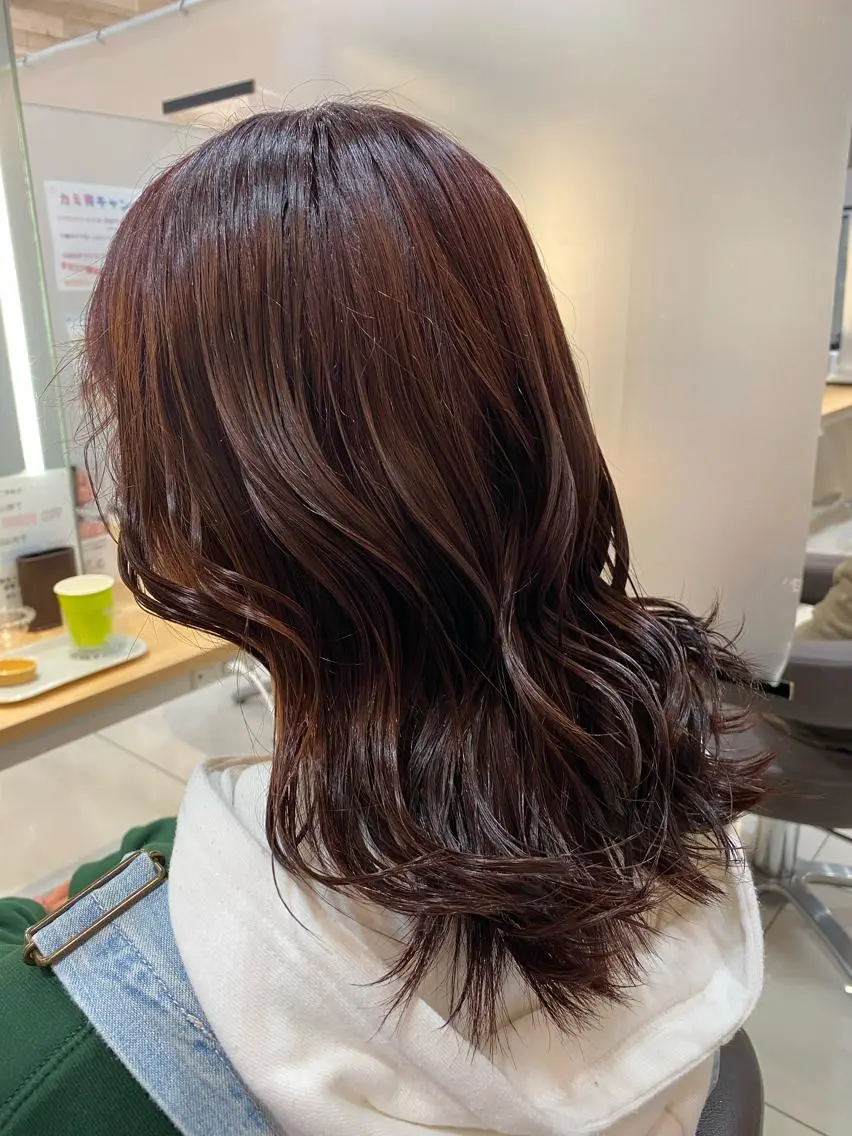 ミディアム カラー ブリーチ ダブルカラー ブリーチなしカラー ピンクカラー 🐥波巻き/メンズ/ ショート🐥いとみなのヘアスタイル