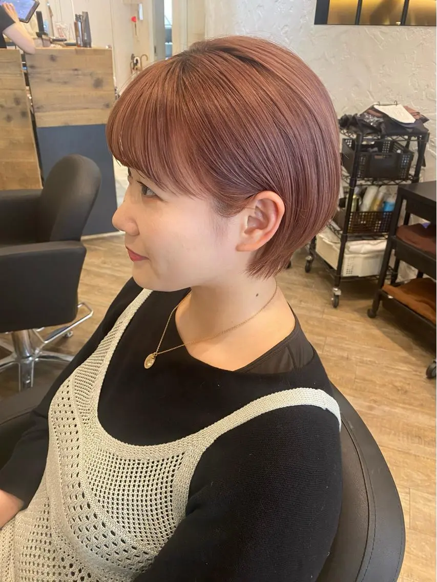 ショート カラー ピンクカラー ショートヘア 🌟アレンジが似合う カラー🌟Rumiのヘアスタイル