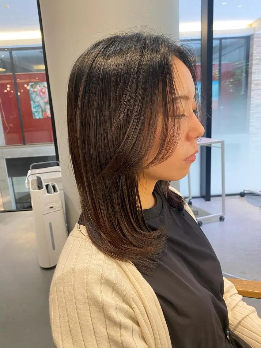 ミディアム カラー unopulir 景山 凌のヘアスタイル
