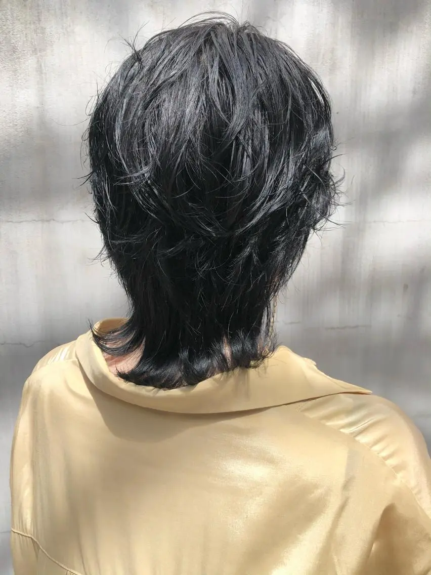 ミディアム パーマ ミディアムパーマ レイヤーカット ウルフカット カット パーマ 千葉 郁也のヘアスタイル