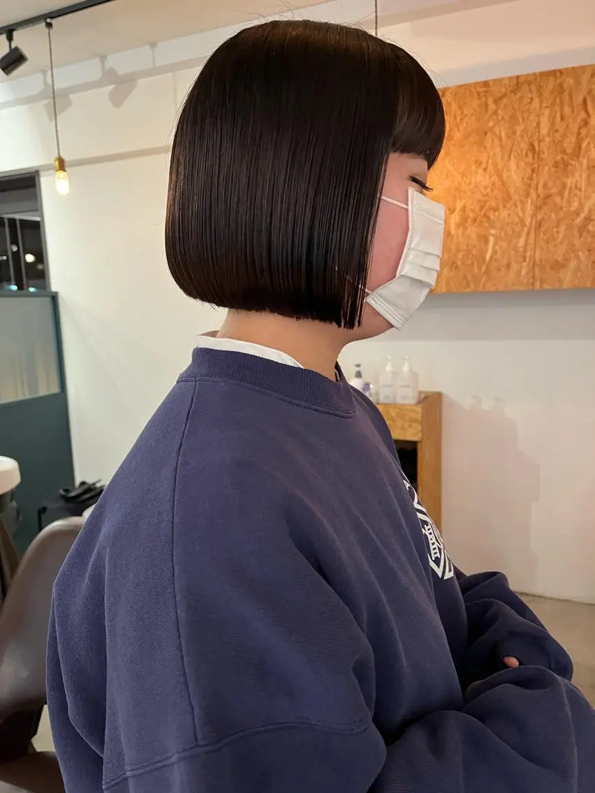 ショート ボブ 暖色/パーマ 🌼クニトウメイのヘアスタイル