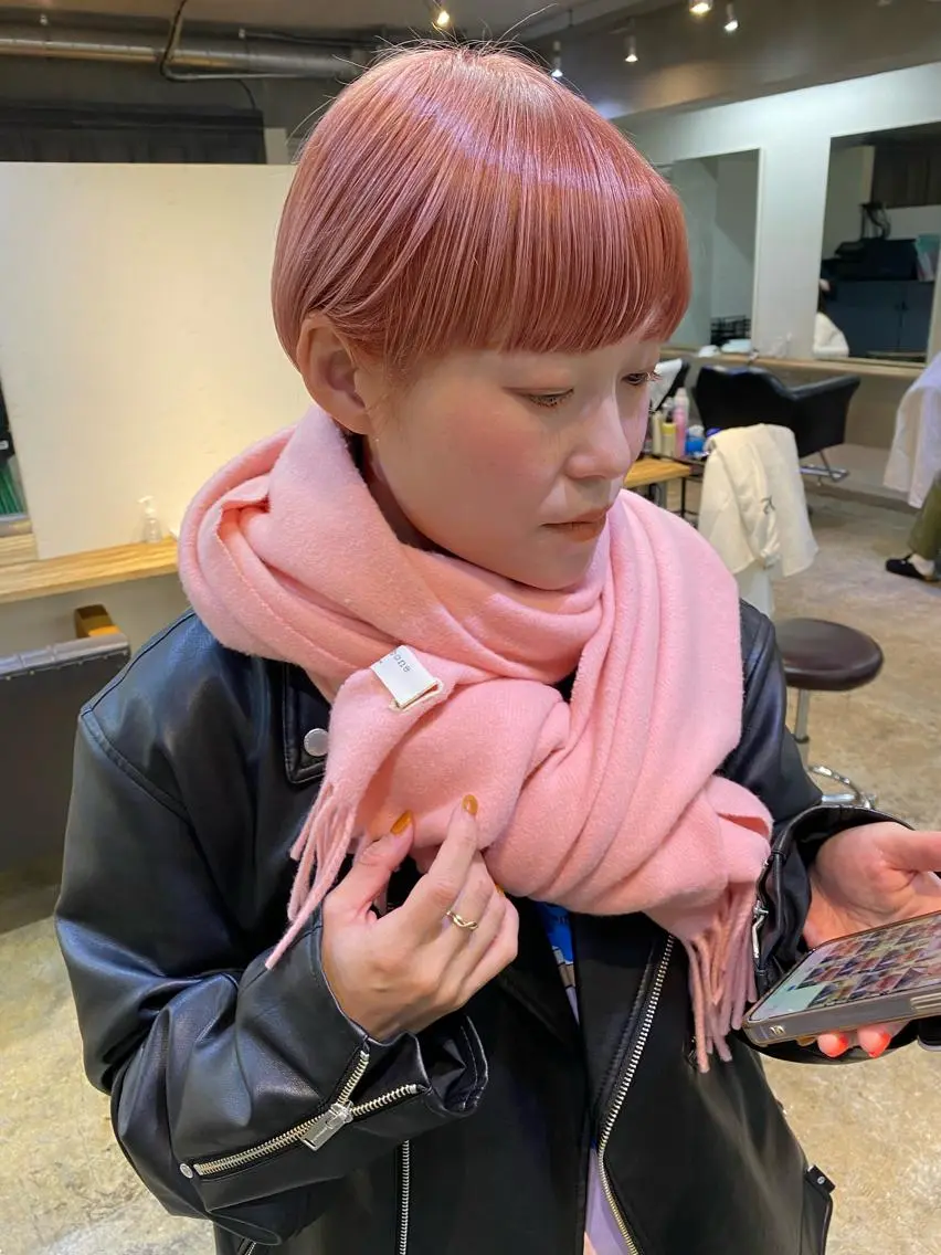 ショート カラー パーマ ヘアアレンジ メンズ キッズ ネイル マツエク・マツパ アイブロウ ピンクカラー カラーマツエク ピンク カット ヘアカラー トリートメント 🧼柴田 健太郎🧼のヘアスタイル