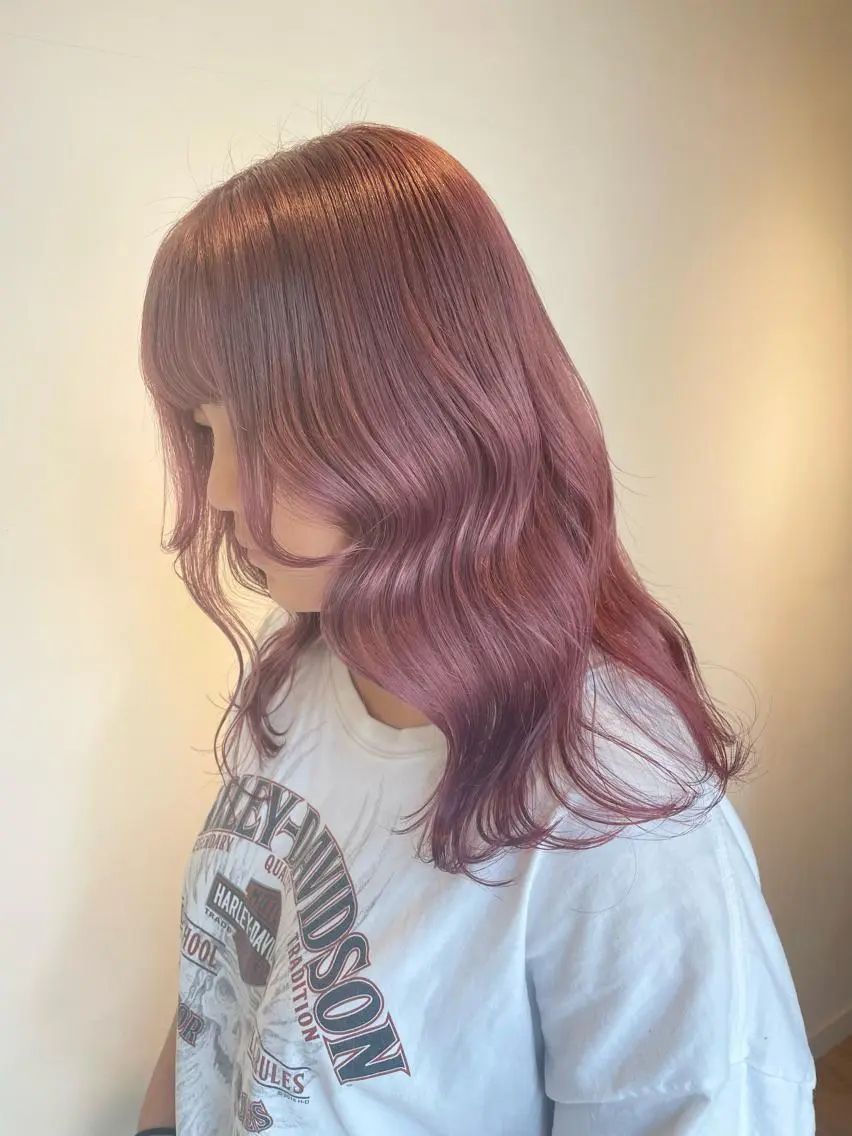 ミディアム カラー ピンクカラー ブリーチ👩‍🦳/ ‪✂︎MANAMIのヘアスタイル