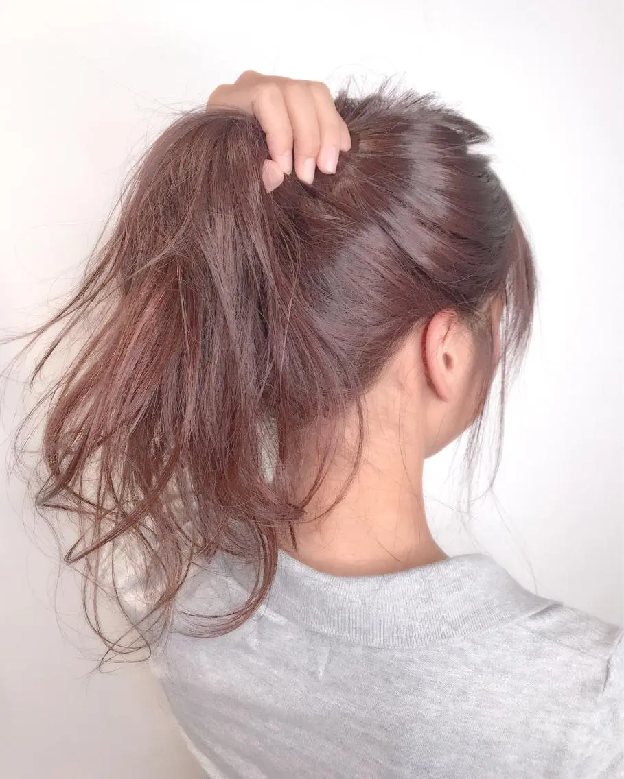 セミロング カラー ブリーチ ピンクカラー ピンクパープル パープルカラー ヘアカラー BOX mico.のヘアスタイル