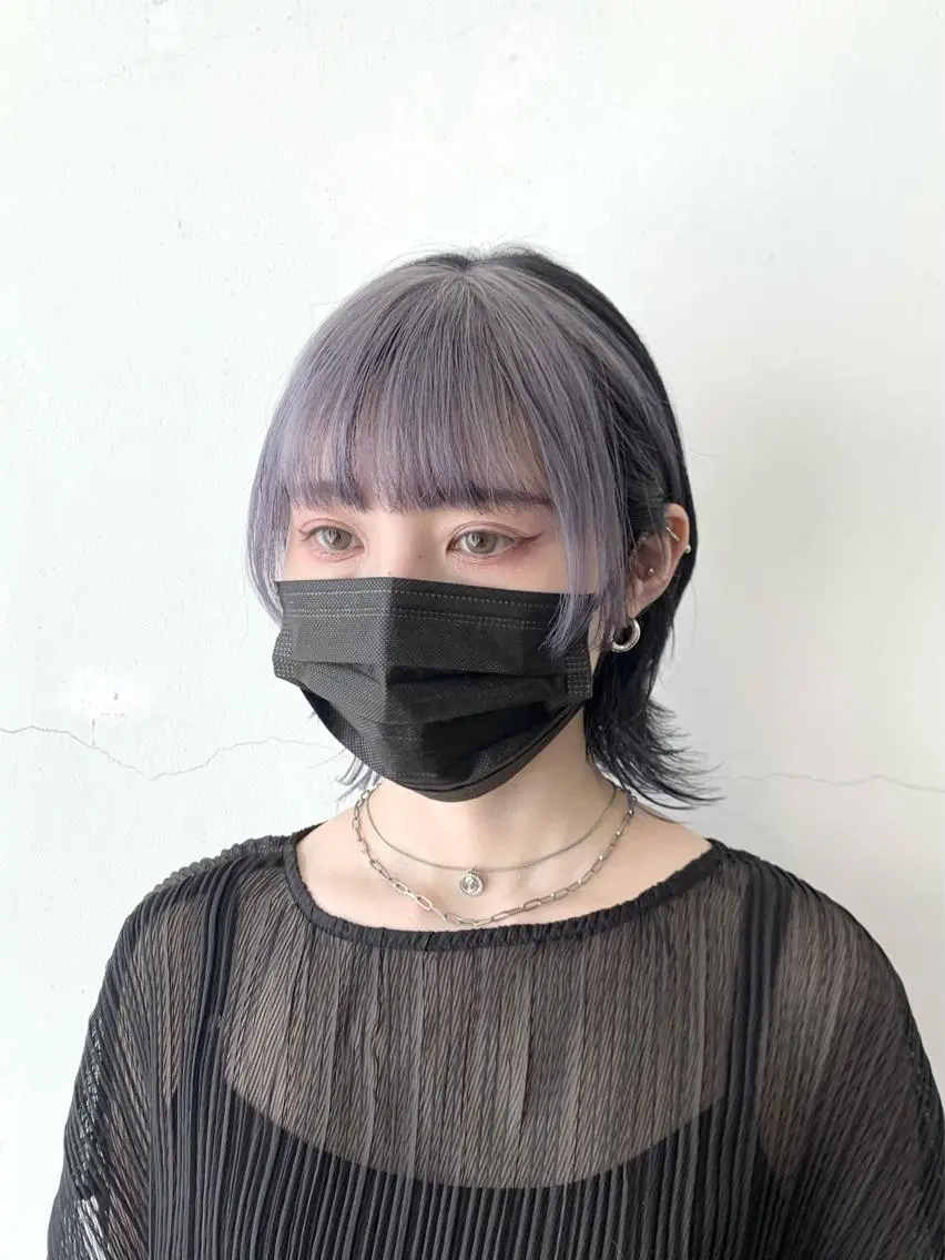 ミディアム カラー ヘアアレンジ ブリーチ ケアブリーチ デザインカラー インナーカラー パープルカラー HARU//原宿🤍 リピート率NO.1のヘアスタイル