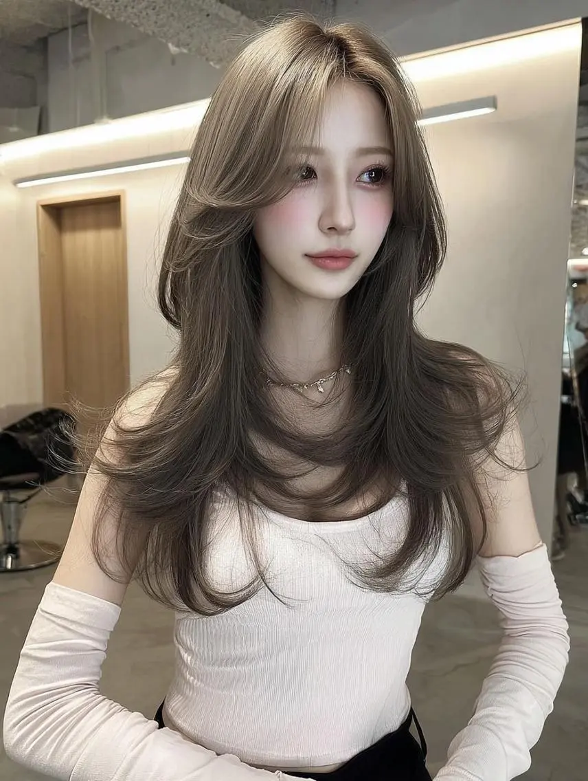 ロング カラー ブリーチ ダブルカラー 髪質改善 縮毛矯正 トリートメント カット ヘアカラー レイヤーカット✨ 福井雄登のヘアスタイル