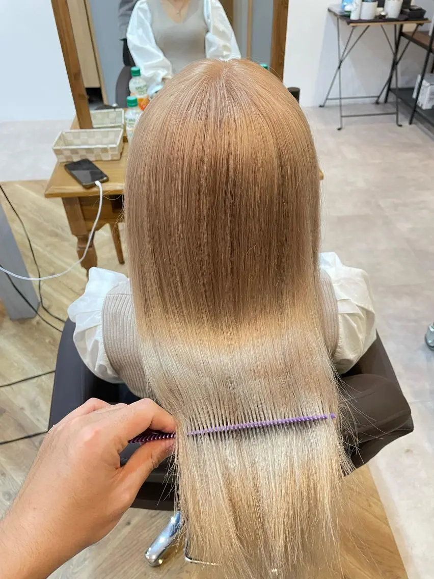 セミロング ヘアカラー トリートメント 阿見 大成のヘアスタイル