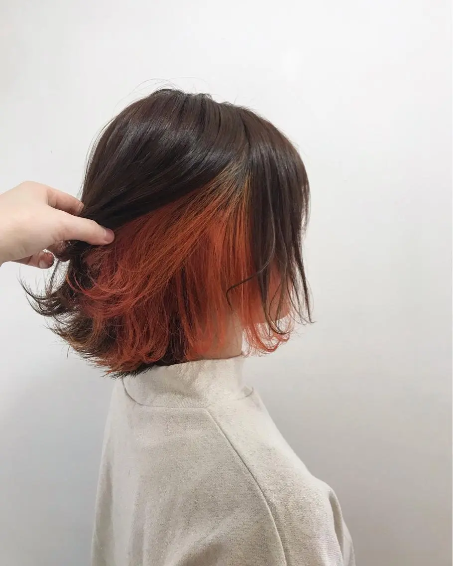 カラー インナーカラー オレンジ ヘアカラー WATANABE MISAKIのヘアスタイル