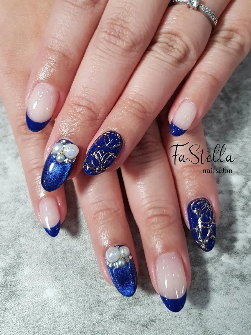 ロング ネイル フラワーネイル ジェルネイル マグネットネイル ミラーネイル パラジェル ハンドネイル Fa.Stella ファステラ のネイルデザイン