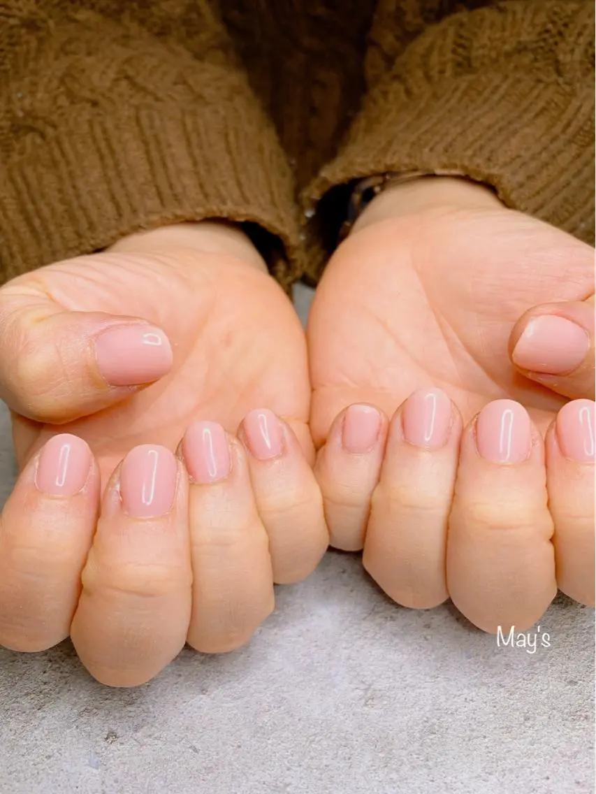ネイル オフィスネイル ワンカラーネイル ピンク nail salon May'sのネイルデザイン
