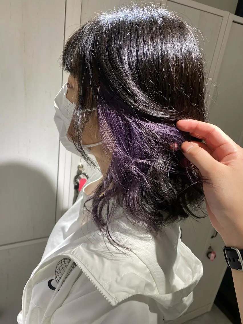ミディアム カラー ブリーチ インナーカラー カット 縮毛矯正 縮毛矯正とレイヤー カット/杉村凜汰郎のヘアスタイル