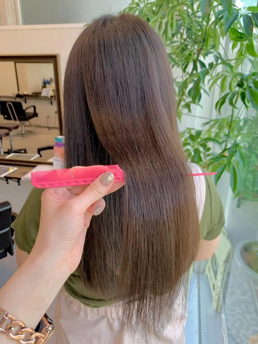 ロング カラー ベージュカラー オリーブベージュ 髪質改善 トリートメント 酸熱トリートメント/ 髪質改善🌟玉井香奈のヘアスタイル