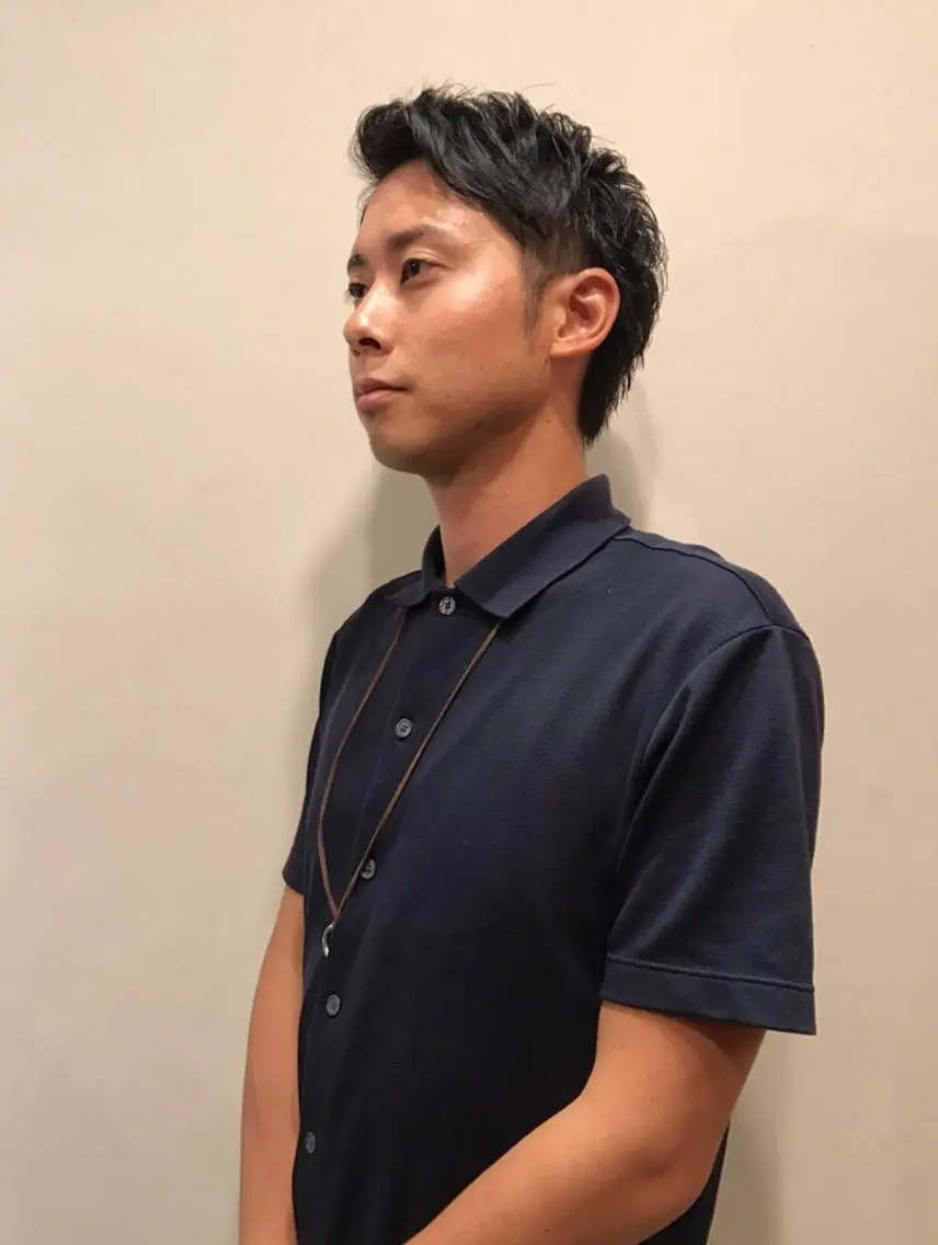 ショート メンズ アップバング ビジネス ショートヘア 中村 梨沙のマツエク・マツパデザイン