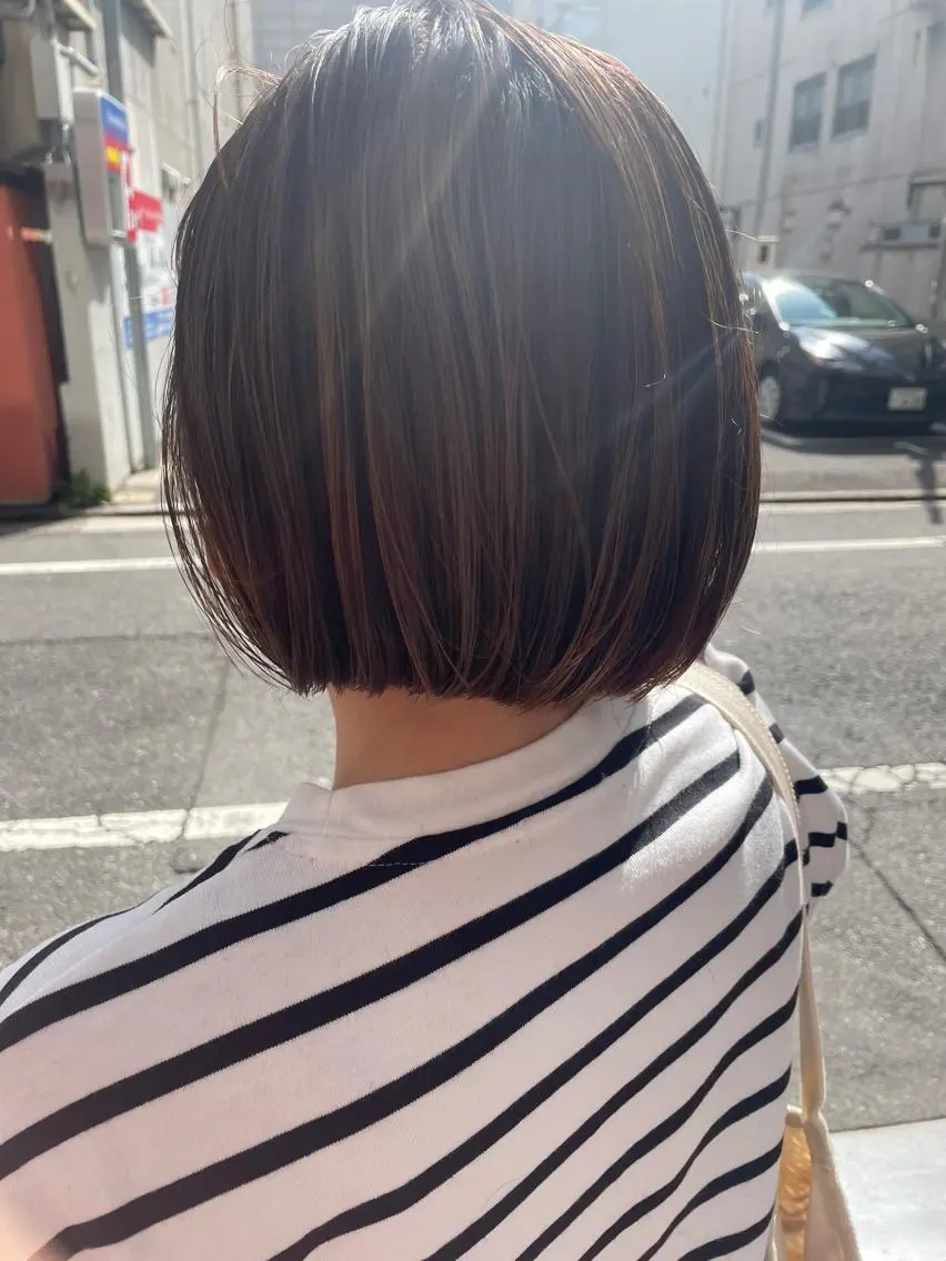 ミディアム ハイライト カット ヘアカラー トリートメント ayane⭐️ボブ・ ショート・パーマのヘアスタイル
