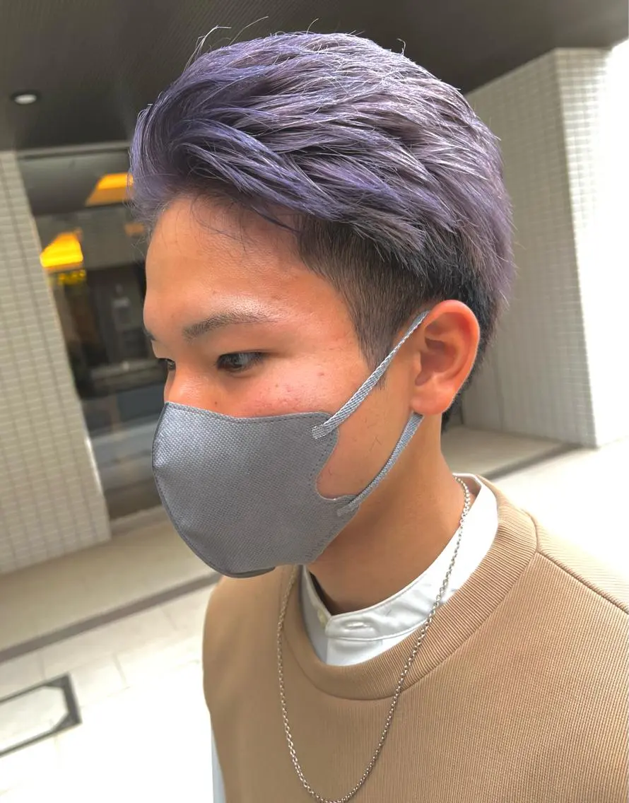 ショート カラー パープルカラー 💎透明感カラー特化 💎TAISEIのヘアスタイル
