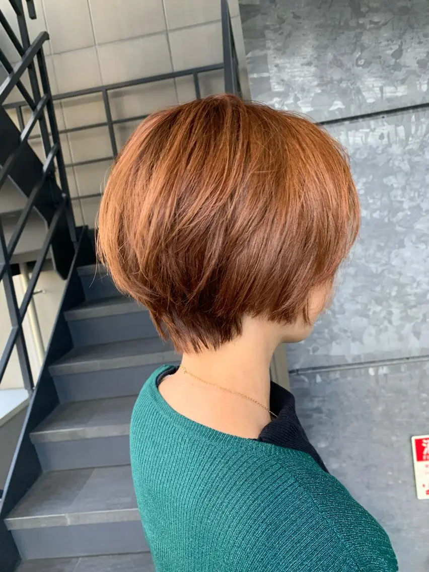 ショート カラー オレンジ ショートヘア 髪質改善/白髪ぼかし KENTAのヘアスタイル