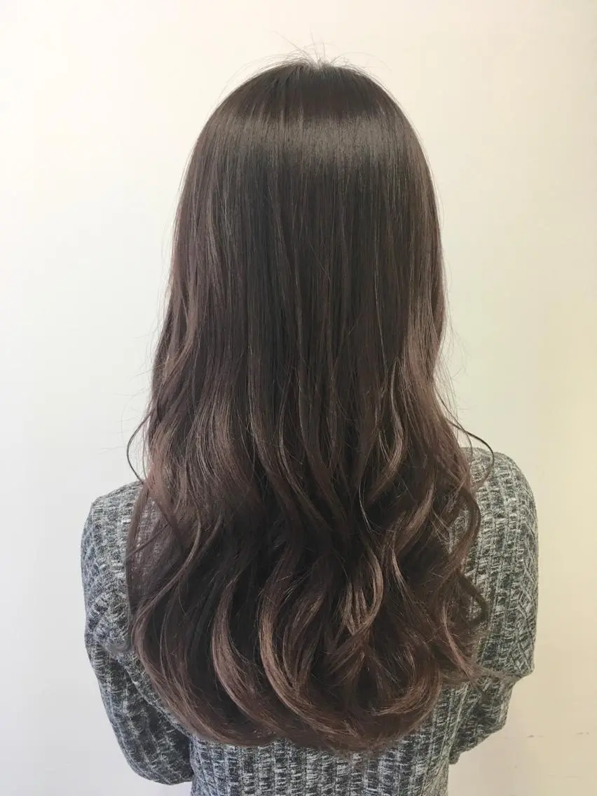 ロング カラー アッシュ ピンクカラー ピンクアッシュ ヘアカラー トリートメント ヘッドスパ ヘアセット yoshi ☆のヘアスタイル