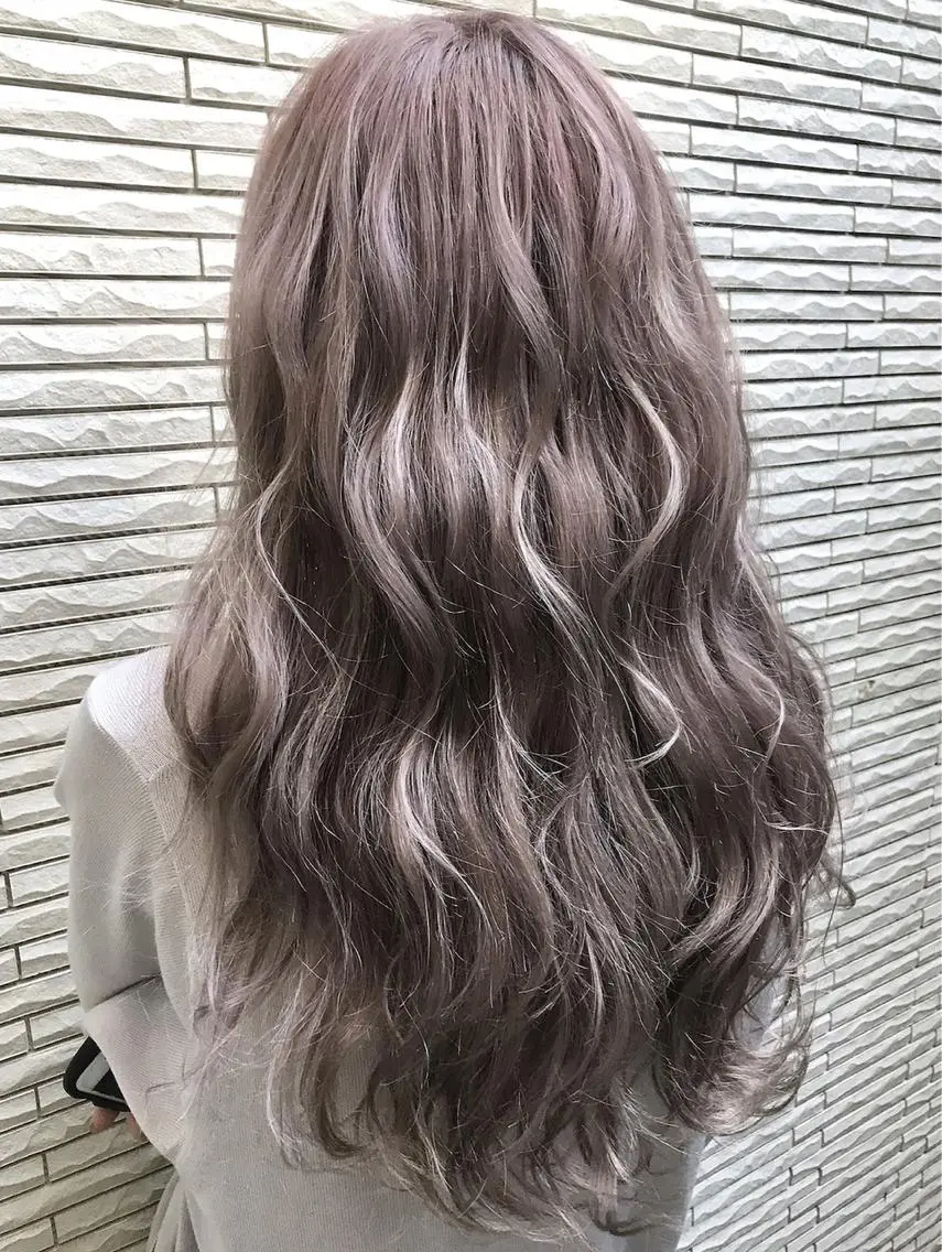 ロング カット ヘアカラー 新宿メンズパーマ特化 メンズバレイヤージュのヘアスタイル