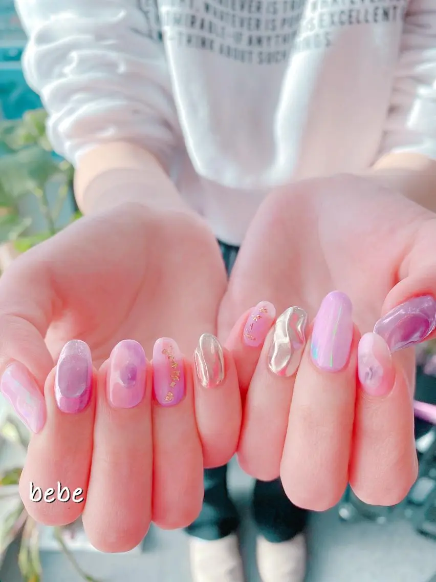 ネイル ニュアンスネイル 春ネイル ハンドネイル Ann nailのネイルデザイン