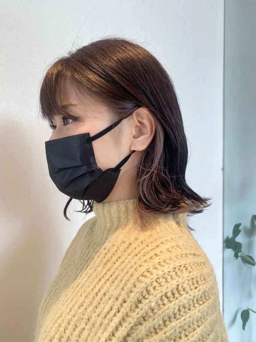 セミロング カラー インナーカラー 中井 一葉のヘアスタイル