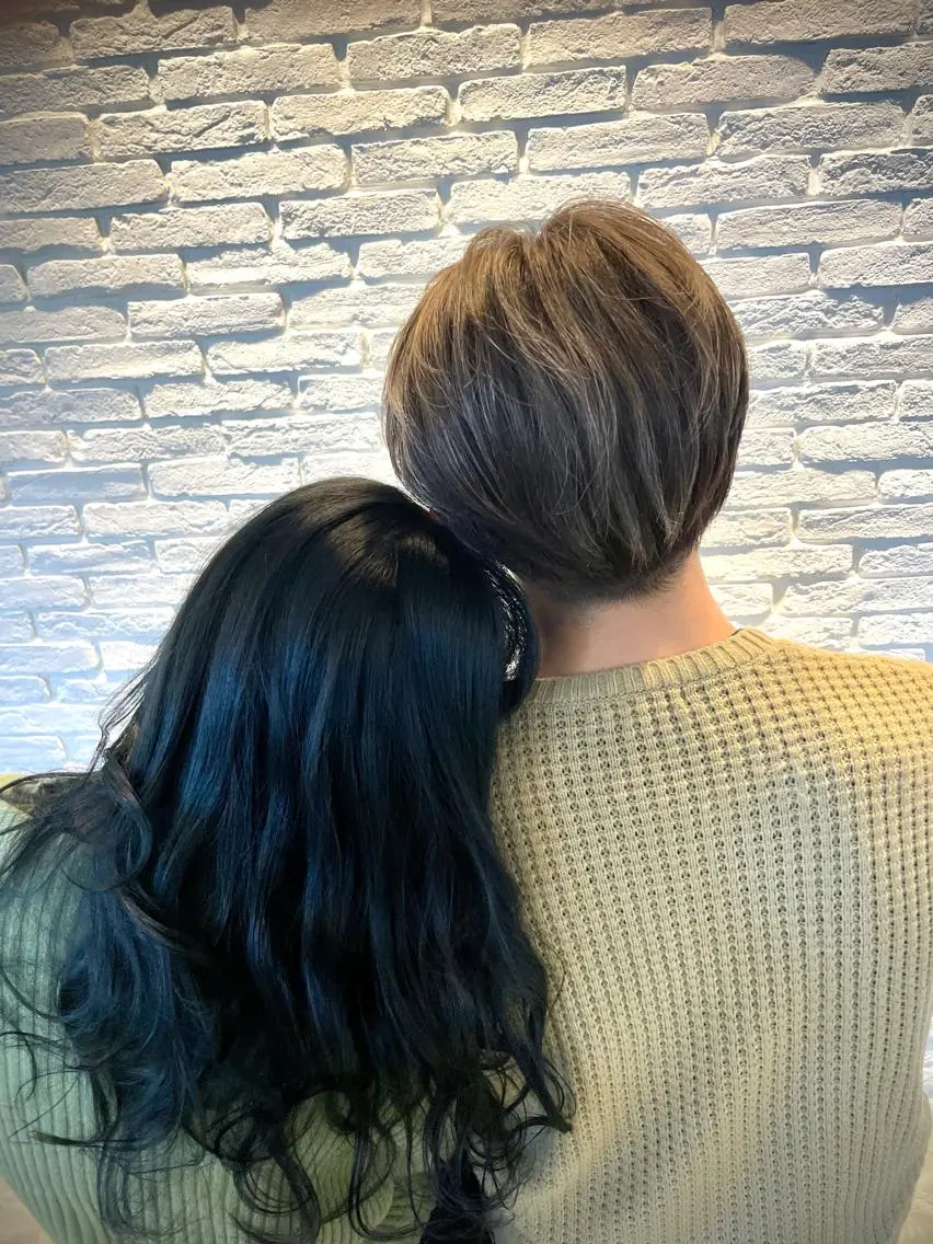 セミロング ハイライト 松村 総のヘアスタイル