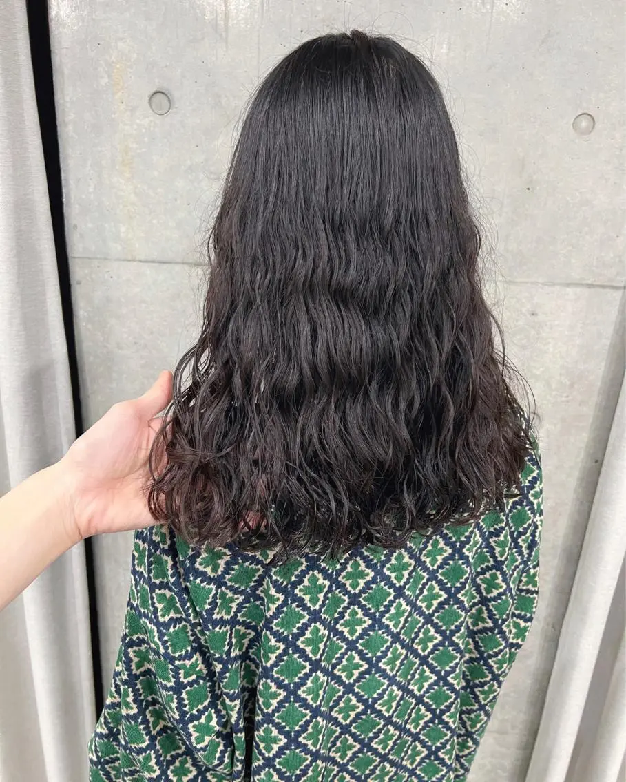 セミロング パーマ カット パーマ トリートメント ボブパーマコテ巻き風 パーマNo1深江秀平のヘアスタイル