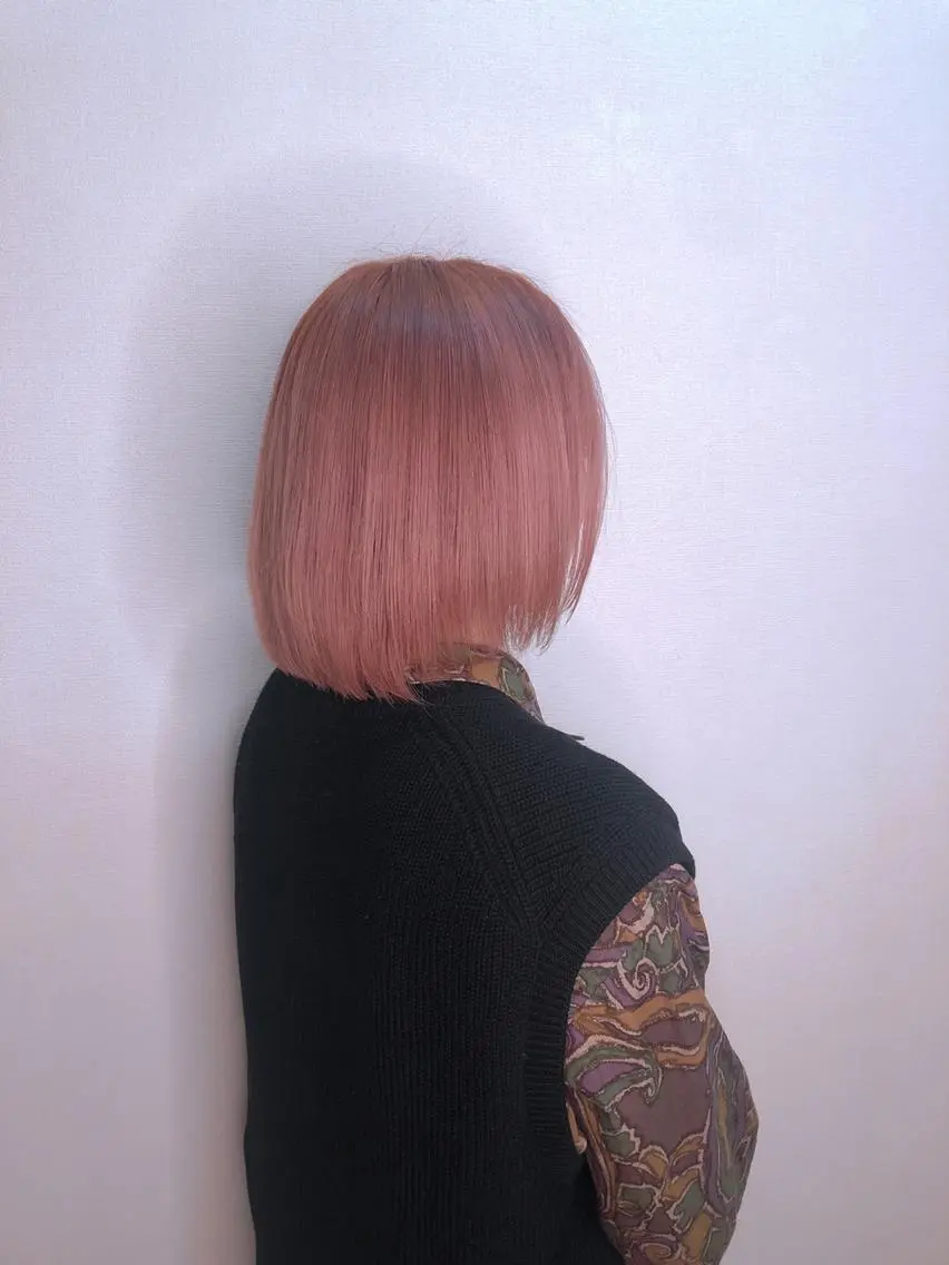セミロング カラー ブリーチ ピンクカラー IN∞hair/ インヘアー/下伊福店のヘアスタイル