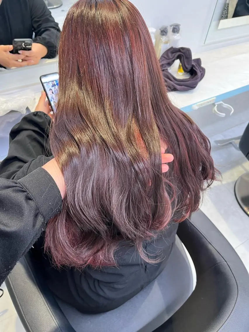 セミロング カラー ヘアアレンジ ヘアカラー トリートメント ヘアセット 愛されカラー🩷 はるなのヘアスタイル
