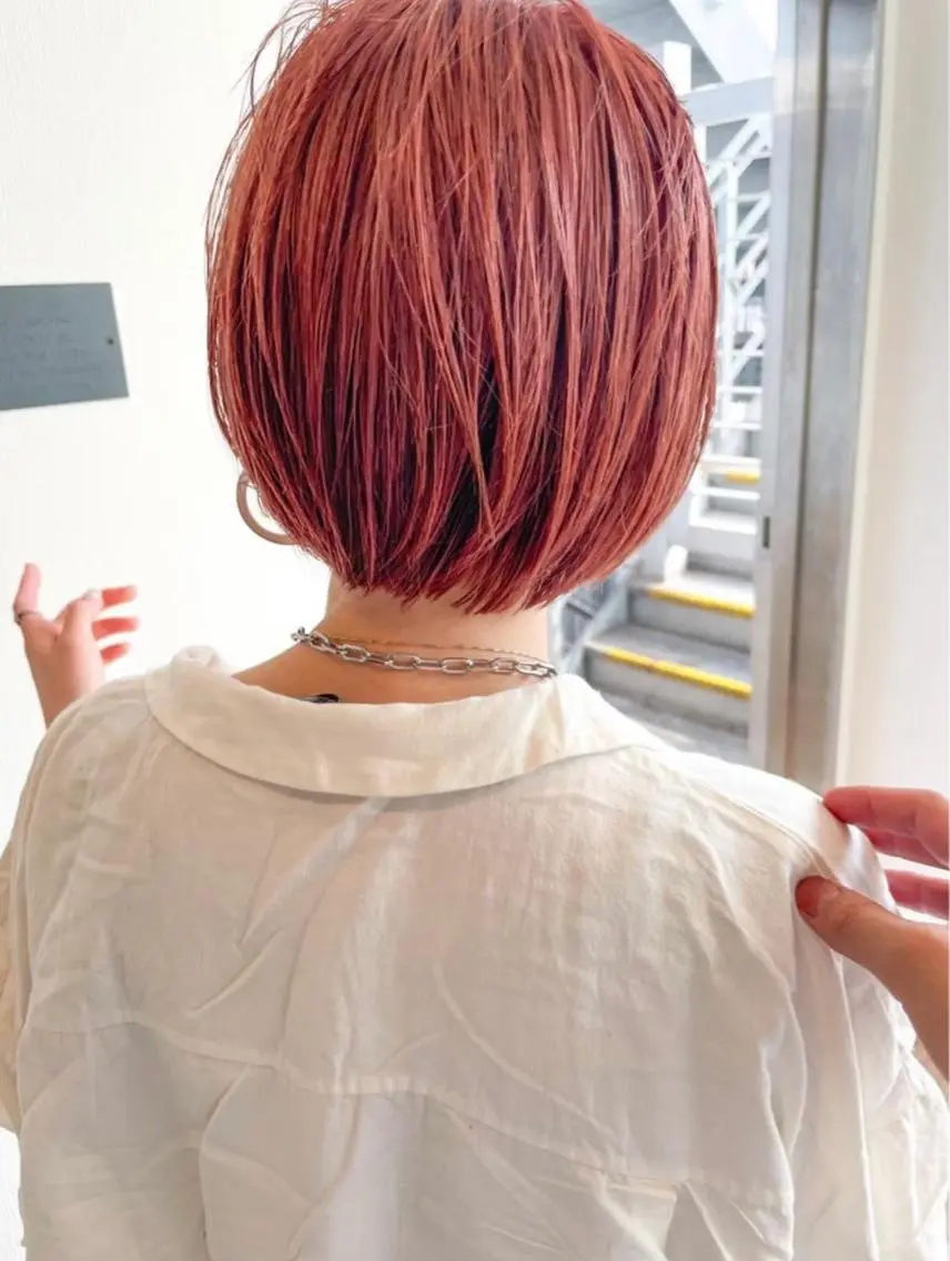 ショート カラー バレイヤージュ ブリーチ ケアブリーチ ダブルカラー イヤリングカラー 🌈新田 みどり🌈のヘアスタイル