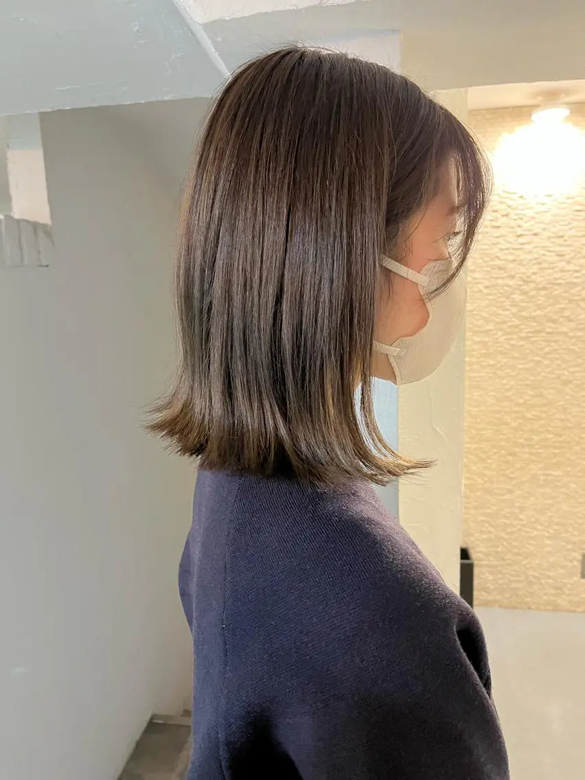ミディアム カラー ヘアアレンジ アッシュ 眠れるヘッドスパ✨ chacoのヘアスタイル