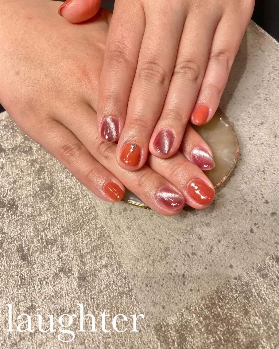 ネイル マグネットネイル ハンドネイル laughter nailのネイルデザイン