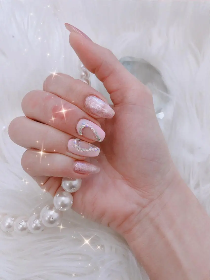 ネイル ハート ハンドネイル Re:Ø nail 🩵TSUJIのネイルデザイン