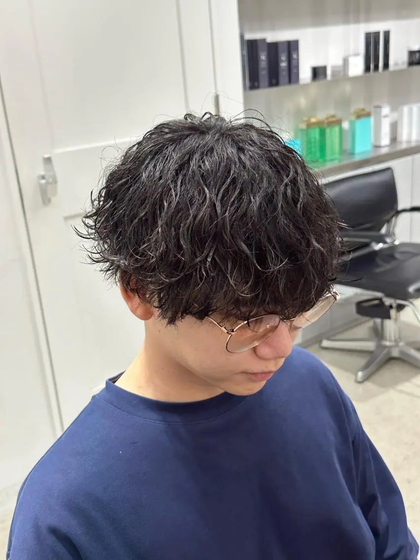 ショート パーマ メンズ メンズパーマ 波巻きパーマ SENTA✨メンズ パーマ✨fifth栄のヘアスタイル