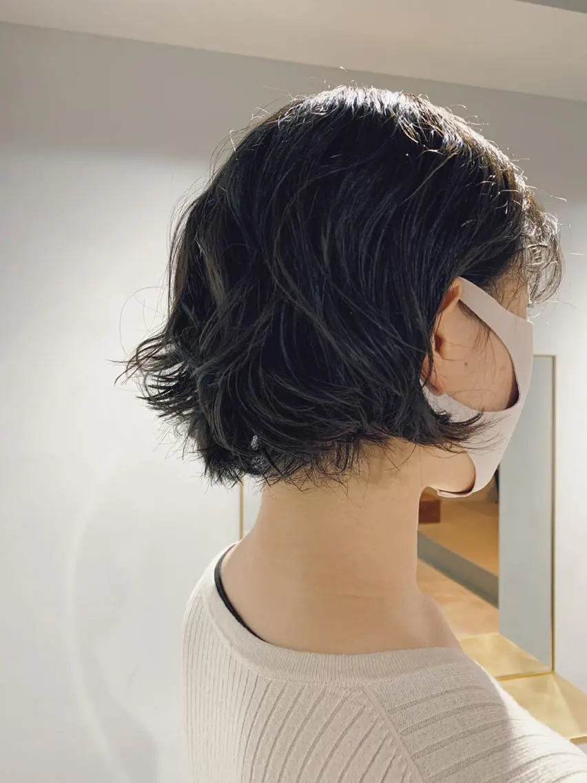 ミディアム パーマ ヘアアレンジ ボブパーマコテ巻き風 パーマNo1深江秀平のヘアスタイル