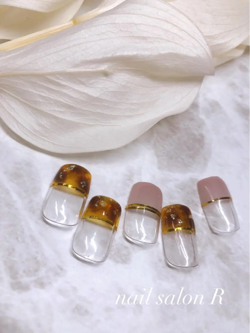 ネイル べっ甲ネイル ハンドネイル nail salon Rのネイルデザイン