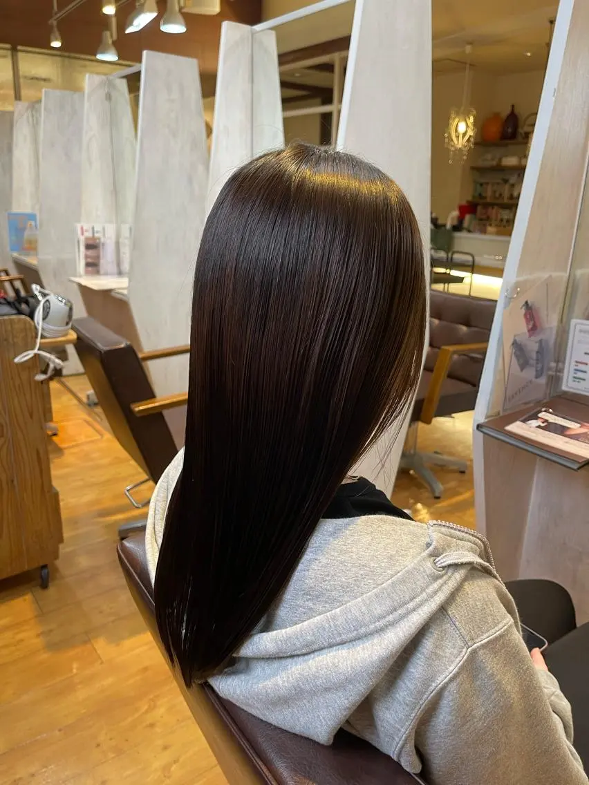 ロング 縮毛矯正 トリートメント 梶谷 和希のヘアスタイル