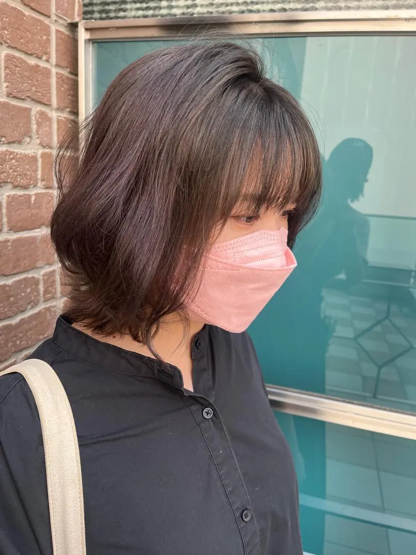 ショート カラー パーマ ヘアアレンジ メンズ キッズ ネイル マツエク・マツパ アイブロウ メンズパーマ ブラウンカラー ケアカラー 透明感カラー ピンクカラー 久木原 ゆりのヘアスタイル