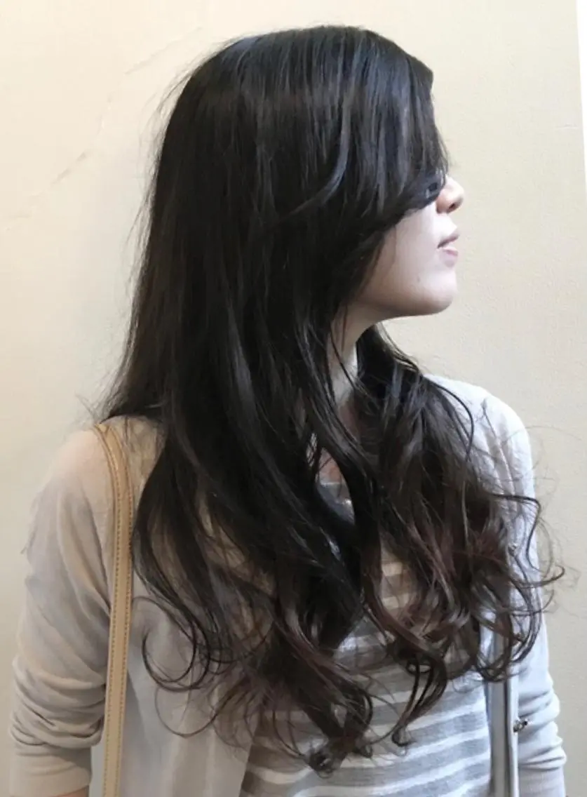 ロング パーマ ロング デジタルパーマ 中村 玲美のヘアスタイル