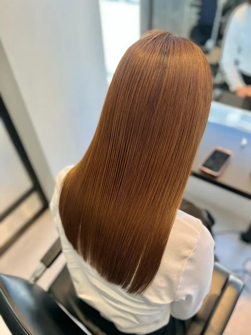 ロング カラー ブリーチ ハイライトカラー ハイライト 髪質改善 トリートメント 縮毛矯正　野口 恵のヘアスタイル
