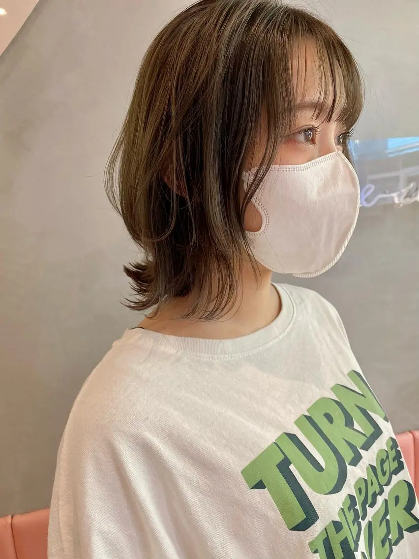 セミロング カラー カット ヘアカラー トリートメント 顔周り/ブリーチなし /縮毛矯正🫧伊勢のヘアスタイル