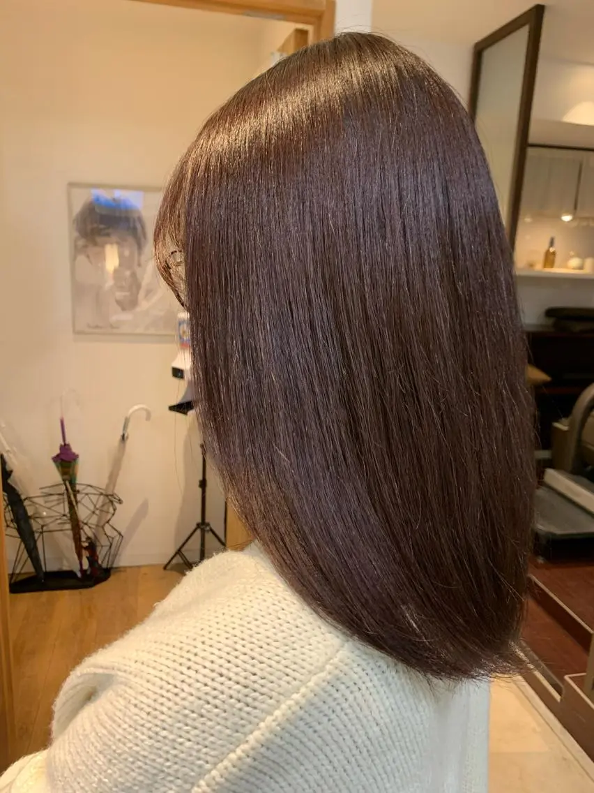 セミロング ピンクブラウン ヘアカラー 庄司 沙羅のヘアスタイル