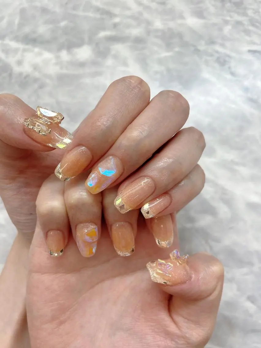 ネイル フレンチネイル ガラスフレンチ ワンホンネイル Nailist🌟 Wakanaのネイルデザイン