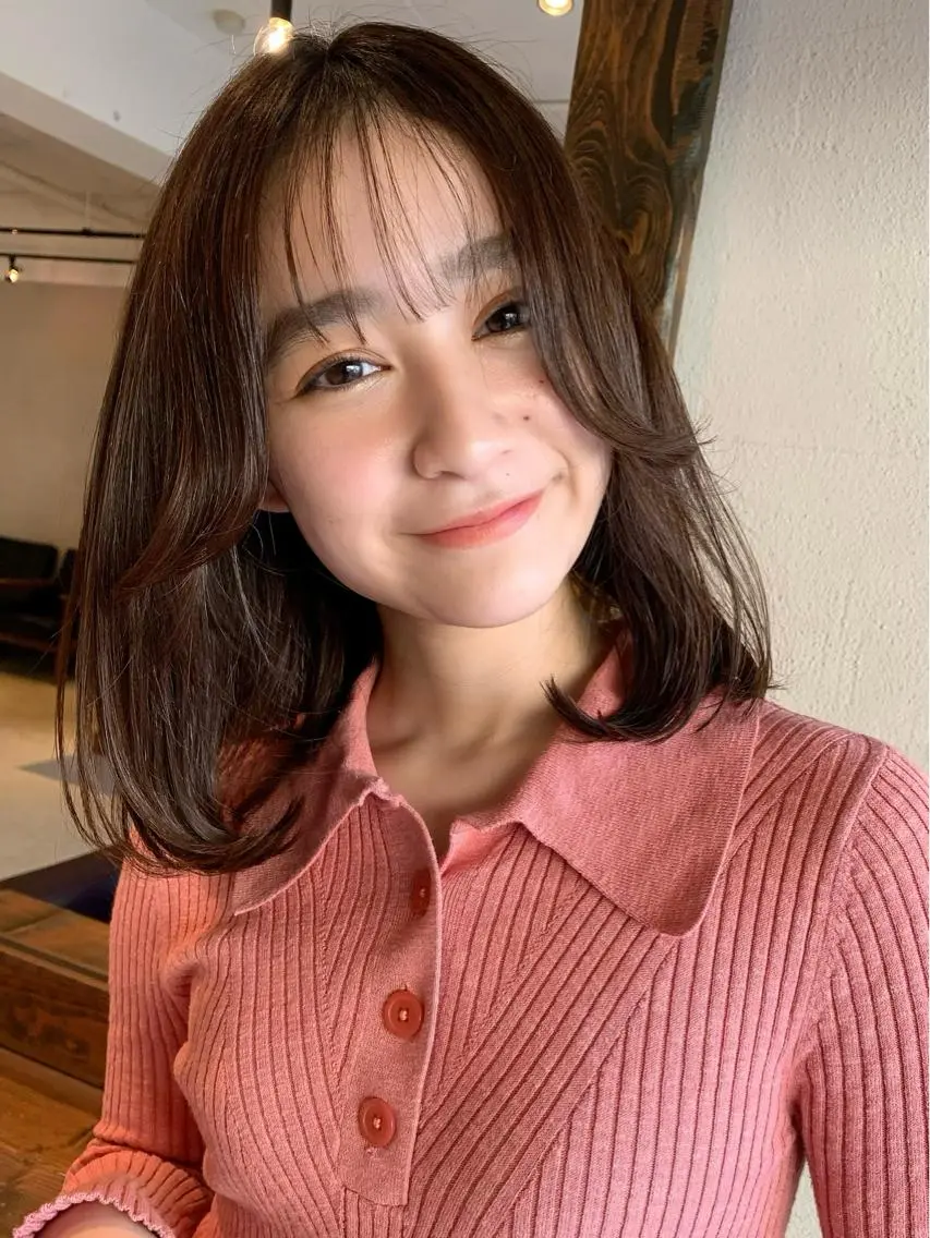 ミディアム カラー カット ヘアカラー トリートメント 透明感カラー✂︎ /縮毛矯正/YUKAのヘアスタイル
