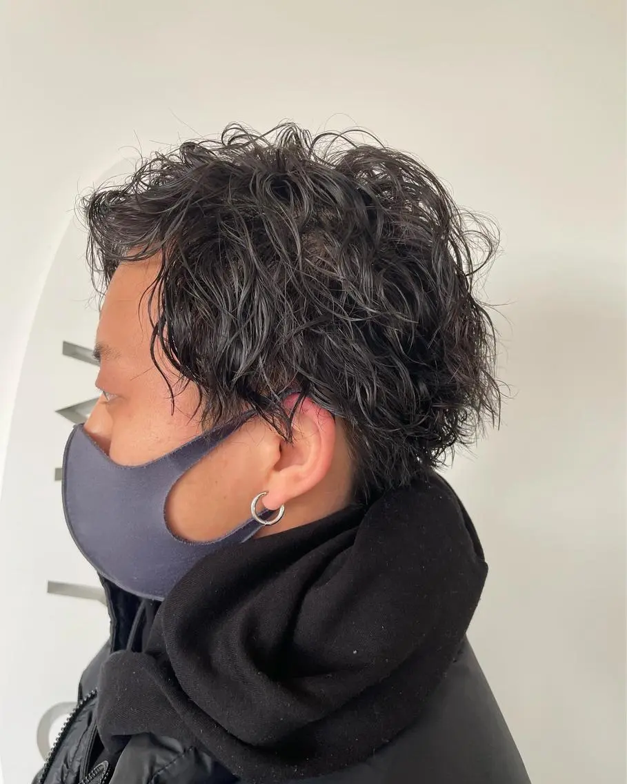 ショート パーマ メンズ 伊丹Pilina 山田のヘアスタイル